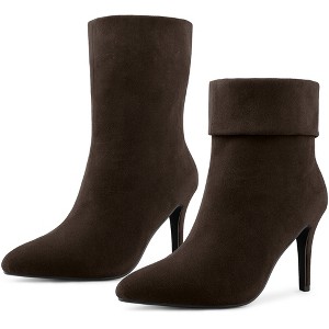 Perphy Women's Pointed Toe Foldable Slip on Stiletto Heels Ankle Boots - 1 of 3