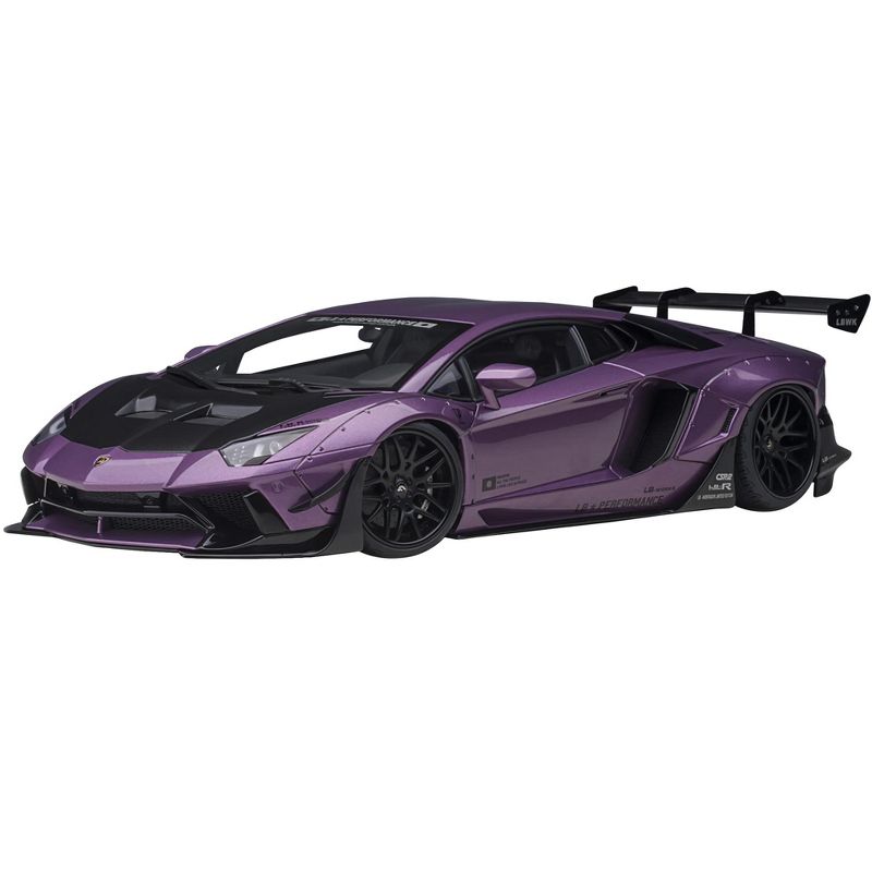 Lamborghini Aventador Liberty Walk LB-Works Viola SE30 Purple Metallic with Carbon Hood Limited Ed 1/18 Model Car by Autoart, 1 of 7