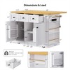 OUTSUPPLY Large Kitchen Island, Drop Leaf, 5 Wheels, Internal Door Racks & Storage, Mobile Cart for Kitchen Dining Room - 2 of 4