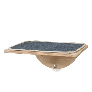Sevobal Pet Tower, Cat Sill Window Perch with Cushion Bed Cover and Suction Cup, Sturdy Cat Hammock for Windowsill Bedside, Brown, 15.75"*7.48"*11.81" - 1 of 4