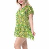 LA LEELA Women's Beachwear Swimsuit Coverups for Women Summer Swim Beach Dress Cover Ups for Swimwear Women Hawaiian Bathing Suit M-L Green,Abstract - 4 of 4