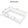 Wood Floor Bed with Safety Fence, Pine Montessori Frame with Door for Kids Bedroom or Playroom Use - Baofuwish - 4 of 4
