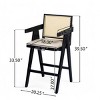 27'' Modern Bar Stool with Padded Seat,Wood Counter Height Barstools with Arm Backrest for Kitchen Island,Dining Room-Tanpinhause - 3 of 4
