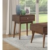 Vynxaria Modern Nightstand/End Table,1 Dovetail Drawer with Ball Bearing Glides, Walnut Veneer, Polished Nickel Knobs,Living Room Furniture, Brown - 2 of 4