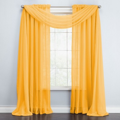 BrylaneHome BH Studio Sheer Voile Scarf Valance