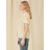 INSPIRE CHIC Women's Peter Pan Collar Lace Trim Embroidered Casual Floral Blouse - 4 of 4