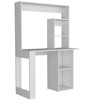 HomeRoots 39" White Wood Computer Desk With Hutch - 4 of 4