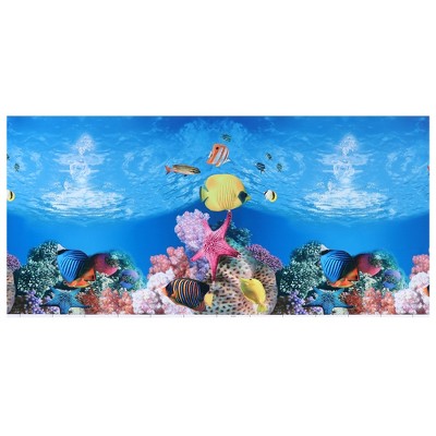 Unique Bargains Aquarium Background Poster Double-sided Aquarium Fish Tank Background Decorative Paper Sticker 1 Pc