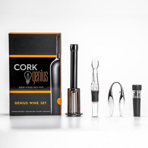 Cork Genius Wine Opener Set 4 Piece Set Wine Accessories Air Pump Bottle Opener,Bottle-Top Aerator,Wine Foil Cutter Vacuum Seal Wine Stopper - 1 of 4