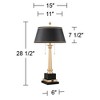 Barnes and Ivy Georgetown Traditional Desk Lamp 28 1/2" Tall Warm Brass with USB Charging Port Black Shade for Bedroom Living Room Bedside Office Kids - 4 of 4