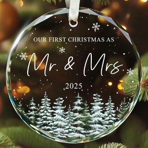 Wedding Gifts - Mr and Mrs Gifts - First Christmas Married Ornament 2025 - Wedding Gift for Couples 2025, Newlyweds, Bride - 1 of 4