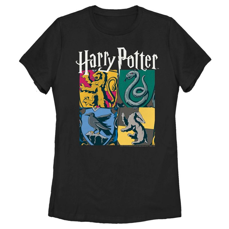 Women's Harry Potter Hogwarts Houses Vintage Collage T-Shirt, 1 of 5