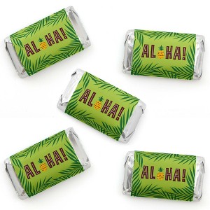Big Dot of Happiness Tiki Luau - Mini Candy Bar Wrapper Stickers - Tropical Hawaiian Summer Party Small Favors - 40 Count - 1 of 4