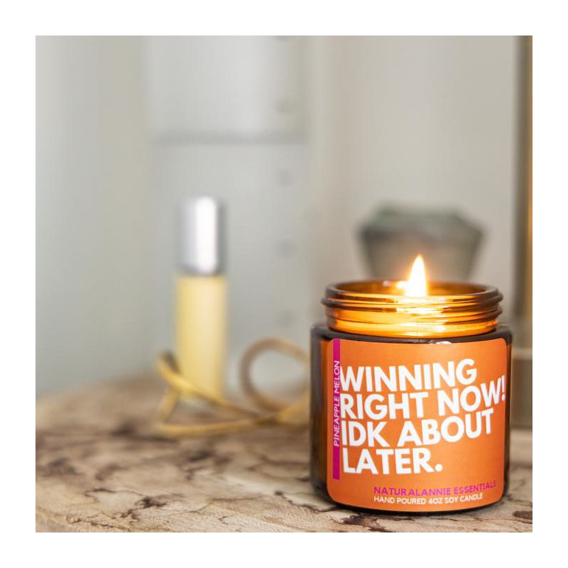 NaturalAnnie Essentials Winning Right Now! IDK About Later Pineapple & Melon Candle, 2 of 3
