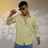 Campus Sutra Men Men's Lime Green  Stripe-Creased Shirt - 2 of 4