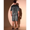 INSPIRE CHIC Men's Summer Short Sleeve Party Velour T-Shirt & Shorts Velvet Set - 3 of 4
