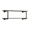 Vynxaria Antique Oak & Sandy Gray Finish Wall Rack, 2-Tier Design - 2 of 4