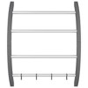 vidaXL Towel Rack with Hooks Silver 22"x6.3"x28.3" Aluminum - 3 of 4