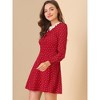 Allegra K Women's A-Line Long Sleeve Front Button Down Lace-Collar Mini Dresses - 4 of 4