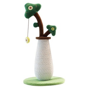 Vertical Money Tree Cat Scratching Pole, Sisal Wear-Resistant Cat Scratching Column, Interactive Ball Track Spring Ball Cat Toy, Durable - 1 of 4
