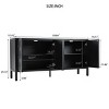 59.8" Modern Sideboard Buffet,Black Storage Cabinet with Geometric Doors & Adjustable Shelves for Living Room,Entryway-Baofuwish - 4 of 4