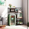Fridge Shelf with Wheels 5 Tier Kitchen Bakers Rack Adjustable Microwave Oven Stand Table with Storage Fridge Stand - 2 of 4