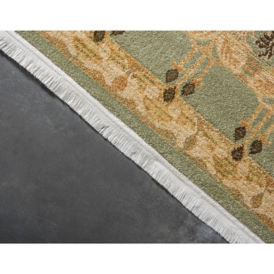 Carnation Heritage Light Green Rectangular Synthetic Area Rug - 7' x 10'