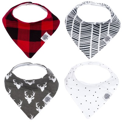 Parker Baby Co. 4 Pack Bandana Drool Bibs - Shadow Set : Target