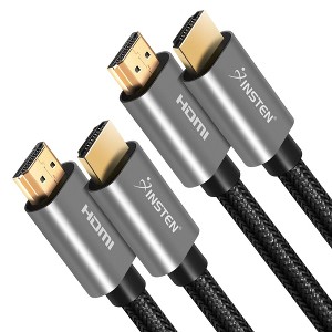 Insten - 2 Pack 3 Feet HDMI Male to Male Cable, 2.1 Version, 8K 60Hz, 48Gbps, Gold Connectors, Nylon Braided - 1 of 4