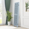 Tangkula 4-Panel Wooden Room Divider w/ Carved Cutout Pattern & Solid Wood Frame - 3 of 4