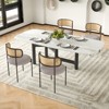GlasFlength Dining Sets Set of 2, Modern Dining Chairs with Natural Rattan Backrest, Accent Kitchen Chairs with Metal Legs, Gray, 20.5"*20.5"*29.9 - 4 of 4