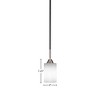 Toltec Lighting Paramount 1 - Light Pendant in  Matte Black/Brushed Nickel with 4" White Muslin Shade - 2 of 2