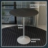 LeisureMod 36" Round Bar Height Dining Table with Sintered Stone Top and White Stainless Steel Pedestal Base Verve Collection - 4 of 4