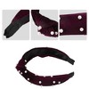 Unique Bargains Women's Bling Twisted Faux Pearl Velvet Headband Hairband Accessories 1.2 Inch Wide 1 Pc - 3 of 4