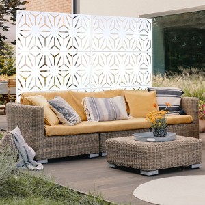 CAVINAS Privacy Screen Modern Metal Fence Panels with Geometric Pattern for Garden Decor and Patio Decor, 76" H×48" W - 1 of 4