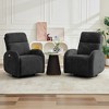 Hyleory Chenille 3-Position Swivel Power Nursery Recliner with USB and Induction Light Strip for Living Room (Set of 2） - 2 of 4