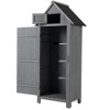 MOEPISY Outdoor Storage Cabinet Tool Shed Wooden Garden Shed Gray - 3 of 4