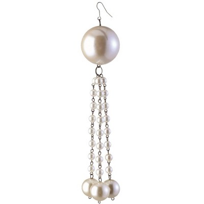 Napa Home and Garden 7" Dangling Tassel Christmas Ornament - Pearl White