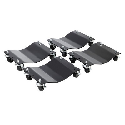 Fleming Supply 4 Wheel Curved Tire Dolly Set – 4 Skates, Black