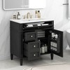 TUYOHW Black Bathroom Vanity Cabinet with Ceramic Sink, 2 Drawers and 1 Soft-Close Door - 4 of 4