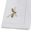 Saro Lifestyle Saro Lifestyle Cotton Table Napkins With Hemstitch And Open Wing Dragonfly Design, White, 20" - 3 of 3