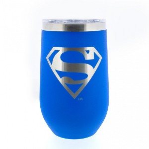 Adult Superman Silver Logo 16oz Wine Tumbler - 1 of 2