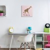Stupell Industries 12"x12" Kids' Funny Giraffe Wearing Roller skates Cute Pink Design Wall Art Unframed - 2 of 4