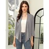 WhizMax Women's Casual 3/4 Sleeve Tie Open Front Cardigans Sheer Draped Ruffles Cardigan - 2 of 4