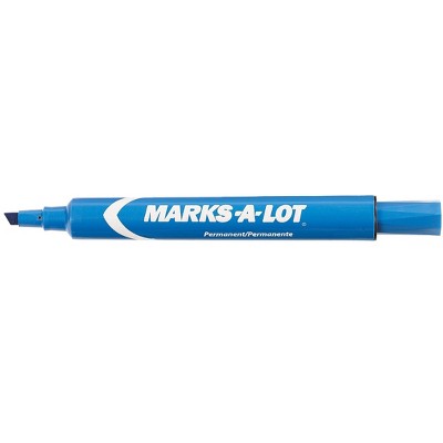Avery Marks-A-Lot Desk-Style Permanent Markers Chisel Point Blue 514744