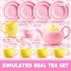 Joyfy 18PCS Toy Tea Set,Pretend Play Tea Party Set, Play Food Accessories Pink Tea Set, Mini Kitchen for Kids, Gifts for Toddler Girls Ages 3 4 5 6 - 2 of 4