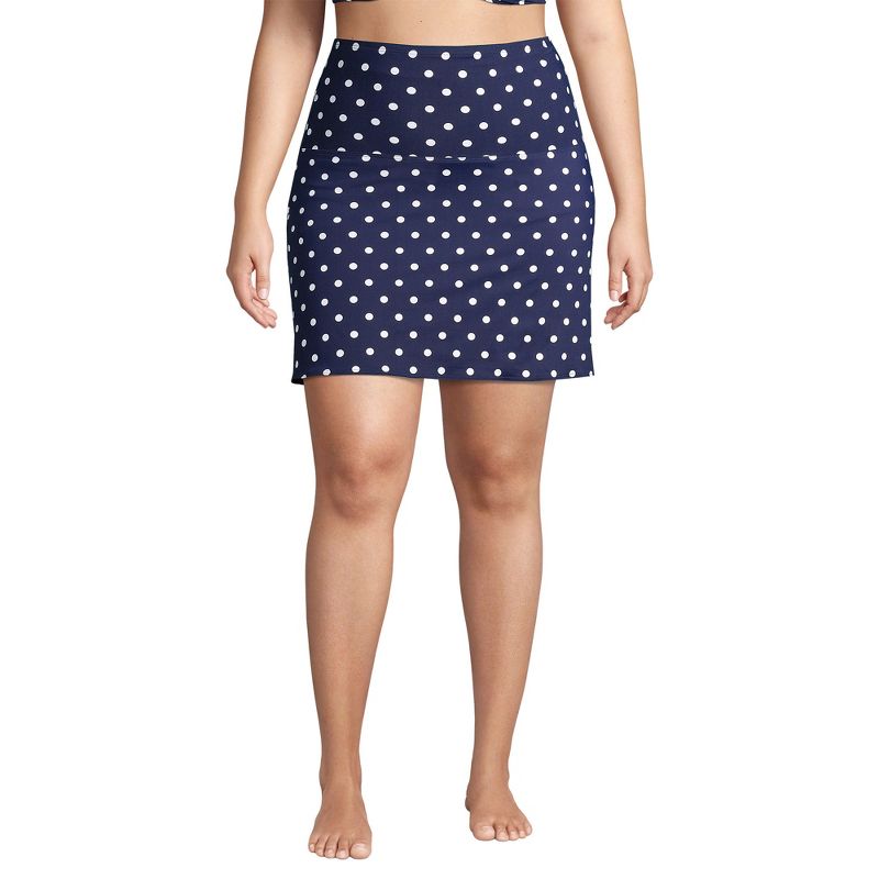 Lands' End Women's Tummy Control Ultra High Waisted Modest Swim Skirt Swim Bottoms, 1 of 7