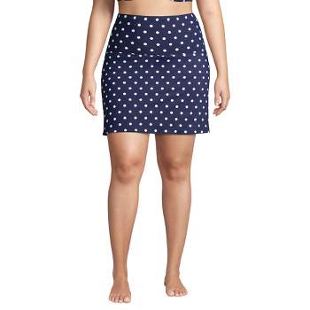 Lands' End Women's Tummy Control Ultra High Waisted Modest Swim Skirt Swim Bottoms