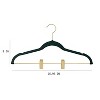 Simplify 6pk Velvet Suit Hanger with Shiny Gold Clips Emerald - 2 of 4