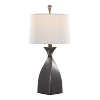 LumiSource Curvo 30" Table Lamps: Set of 2, Rubbed Gray Slate, White Linen Shade, UL Listed - 3 of 4